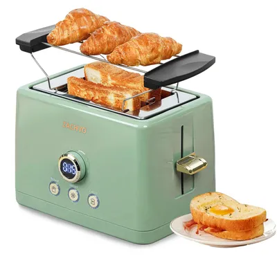 Produktbild von Toaster 2 Scheiben, ZACHVO Toaster mit Brötchenaufsatz, 6 Bräunungsstufe, 850W H