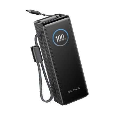 Produktbild von EcoFlow Rapid Powerbank 25 000 mAh 170 W mit 100 W integrierte und einziehbare Kabel, tragbares Ladegerät mit 100 W USB-C Anschluss