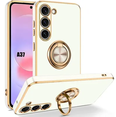 Image de Coque pour Samsung Galaxy A37 5G, Protection Silicone Antichoc Anti-Rayures avec Anneau - Blanc