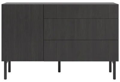 Produktbild von Selsey Nolie - Sideboard mit 3 Schubladen, Holzoptik Esche Schwarz, 140 cm