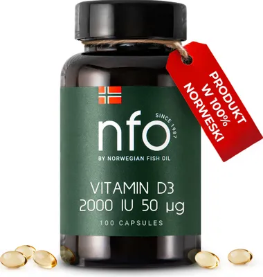 Zdjęcie produktu dla NFO Vitamin D3 2000 IU - 50 µg, Kapsułki Softgel, na układ odpornościowy i kości [100 kapsułki softgel]