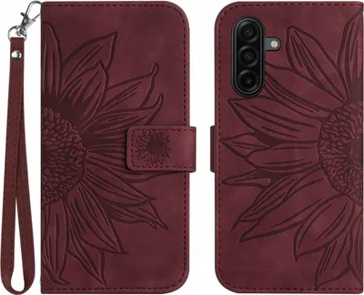 Produktbild von Samsung Galaxy S26 Hülle - Coverup Sonnenblume Klapphülle mit Schlüsselband - Bordeaux