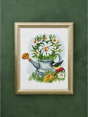 Produktbild von Permin Kreuzstich Stickpackung "Mausweißer Vogel I", Zählmuster, 37x29cm