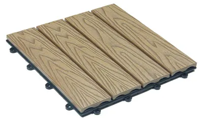 Produktbild von HOME DELUXE WPC Klickfliesen BAVARO PREMIUM - Teak 10 m² - Holzoptik | Terrassenfliesen Holzfliesen Klickfliese Bodenfliesen