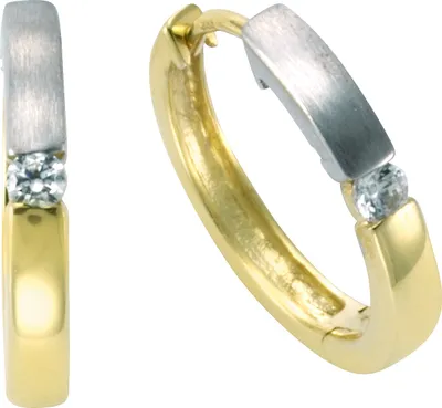 Produktbild von F Creole 333/- Gold 1,6cm mehrfarbig Zirkonia weiß 371310461