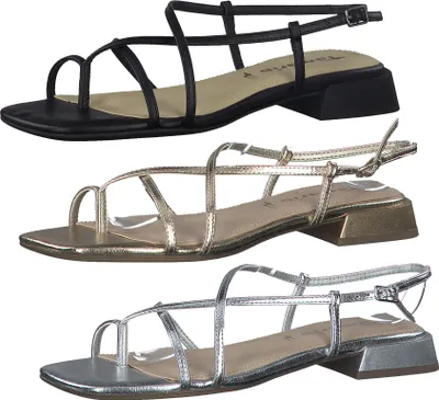 Produktbild von Tamaris Damen Riemchensandalen Zehentrenner Blockabsatz 1-28147-38, Größe:38 EU, Farbe:Silber
