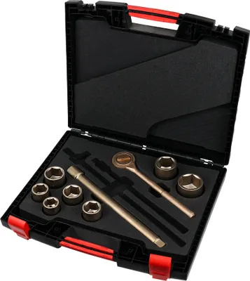 Produktbild von Dönges Knarrenkasten 3/4" 10 tlg. 1.1/8" - 2" - funkenfrei