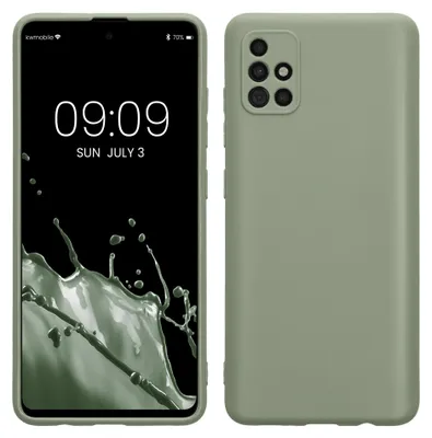 Produktbild von kwmobile Handyhülle für Samsung Galaxy A51 Hülle - weiches Handy Silikon Case - Schutzhülle Cover - Graugrün