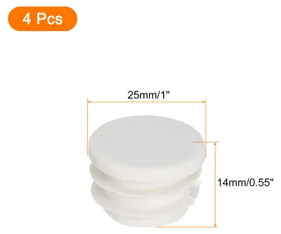 Produktbild von 1"(25mm) Runder Kunststoffstopfen, 4 Stš¹ck Wei?e Rohrstopfen Kunststoffstopfen Kappe Einsatz Gleitstš¹ck fš¹r Metallrohre Zaun Tisch Stš¹hle M?bel