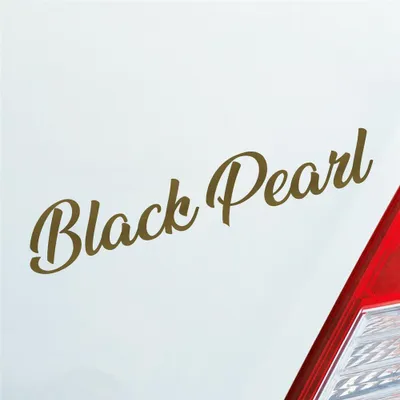 Produktbild von Auto Aufkleber Black Pearl Zubehör passend für Karibik Piraten 19x4 cm Gold Sticker Heckscheibenaufkleber