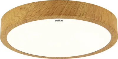 Produktbild von LED Deckenleuchte Metall IP44 4100 K neutralweißes Licht 2520 lm D: 48 cm rund Holz (Eiche)
