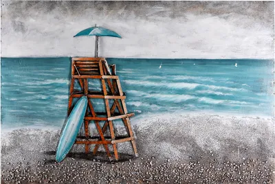 Produktbild von Wandbild Metallbild Strandbild Rescue 3D 120x80x6cm Unikat