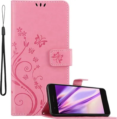 Produktbild von Cadorabo Hülle für LG K8 2018 / K9 2018 Schutz Hülle in Rosa Schutzhülle Handy Hülle Etui Case Blumen Flower