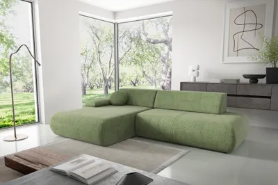Produktbild von Masseno Ecksofa DELTA L-S mit Schlaffunktion L-Form, Sofa mit Bettkasten, Wohnzimmersofa, Couch, Soffa, Bettsofa, Couchgarnitur- Grün, PUENTE 34
