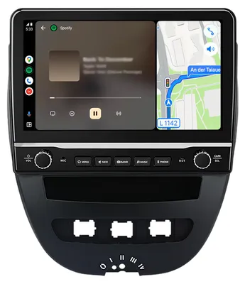 Obrázok produktu pre Autorádio pre Toyota Aygo, Citroën C1, Peugeot 107 (2005–2014) – bezdrôtové pripojenie, CarPlay, Android Auto, navigácia, GPS, 2+64 GB, DSP, Wi-Fi, 10,1 palca