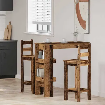 Produktbild von Cloris Designermöbel Wand-Bartisch Altholz-Optik 102x45x103,5cm Holzwerkstoff - 2026Neu513572 - Esstische