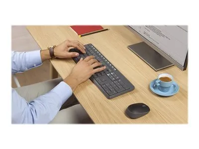 Produktbild von Logitech MK235 - Volle Gre (100%) - Kabellos - RF Wireless - Grau - Maus enthalten