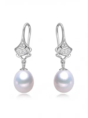 Produktbild von Damen Ohrhänger mit Barockperlen – 11-12mm (oder 12-13mm), AAA Qualität, Sterling Silber