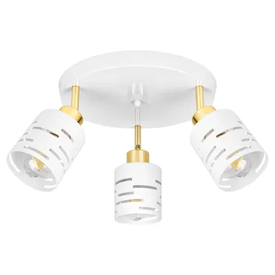 Produktbild von MasterLED LED Deckenstrahler - E27, 3-flammig, Weiß Gold, Rund, schwenkbar - Moderne Deckenlampe für Wohn und Schlafzimmer
