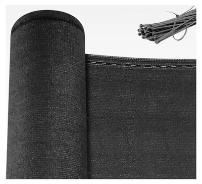 Produktbild von Zaunblende Sichtschutz 1,2x20 m Schattiernetz 280 g/m² HDPE Sichtschutzzaun 95% Beschattungsgrad mit Kabelbindern für Sportplatz Garten Balkon, Anthrazit
