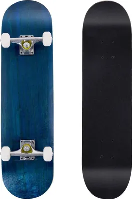Produktbild von Skateboard Komplettboard Ahornholz, Holzboard Longboard Komplett, Mini Board Funboard 79 x 20 cm, Blau
