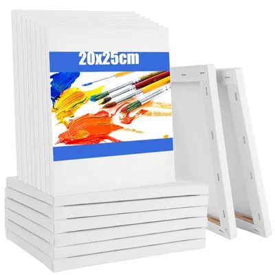Obrázok produktu pre Elzusha - 20 kusov plátien, rozmery 20 x 25 cm, vhodné na maľovanie akrylom a olejovými farbami