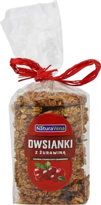 CIASTKA OWSIANKI Z ŻURAWINĄ 175 g - NATURAVENA