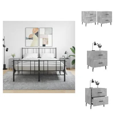 Zdjęcie produktu dla vidaXL Szafki nocne 2 szt. Betonowe szare 40x35x47,5 cm materiał drewnopochodny - Stoliki nocne