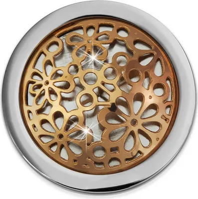 Produktbild von Amello Edelstahl vergoldet Coins rose 25 mm Einleger Blumen Damen Coin ESC631E