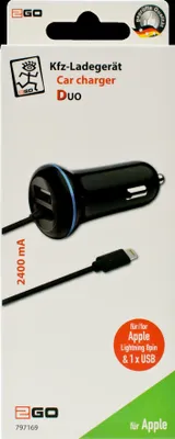 Produktbild von 2GO 797169, Auto, Zigarettenanzünder, 5 V, 1,4 m, Schwarz