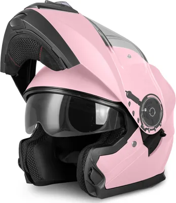 Produktbild von VINZ Santos Klapphelm mit Sonnenblende | ECE 22.06 & PINLOCK vorbereitet | Motorrad Helm Integralhelm | Motorradhelm Klappbar | In Gr. XS-XXL | Erhältlich in verschiedenen Farben - Rosa | XS (53 - 54 cm)