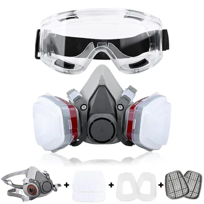 Produktbild von Wiederverwendbare Halbmaske 6200, Gasmaske, Atemschutzger?t mit Schutzbrille fš¹r Lackier- und Schwei?arbeiten
