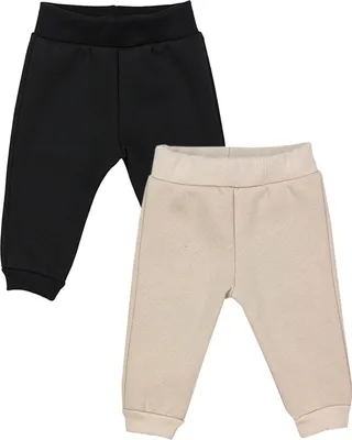Produktbild von TupTam Baby Jungen Hosen Winter Thermo Babyhose Warm Sweathose 2er Pack, Farbe: Schwarz / Beige, Größe: 86