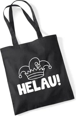 Produktbild von Huuraa Jutebeutel Helau Narrenkappe 10 Liter Black Baumwolle Tasche Geschenkidee