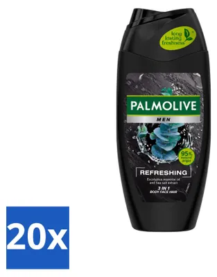 Immagine prodotto di 20 flaconi di bagnoschiuma 3 in 1 Palmolive Men, rinfrescante, da 250 ml - confezione  - 20 pezzi