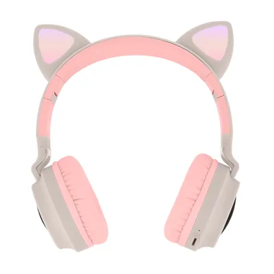 Obrázek produktu pro Avizar, bezdrátová Bluetooth sluchátka s kočičími oušky (Kitty Headset), béžová barva