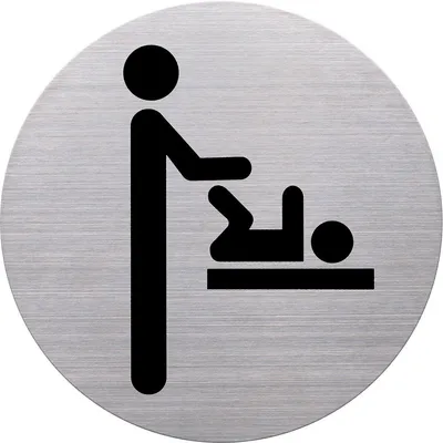 Produktbild von helit Piktogramm the badge Wickel raum, rund, silber (5690771)