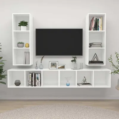 Produktbild von Maison Exclusive - TV-Wandschränke 4 Stk. Weiß Holzwerkstoff