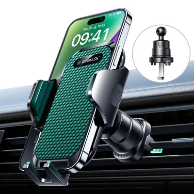 Obrázek produktu pro Držák do auta na ventilaci, zelený, otočný o 360°, pro iPhone, Samsung a další smartphony