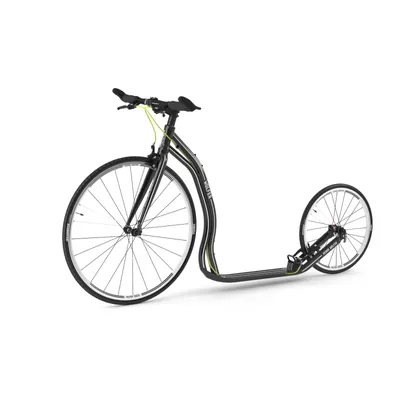 Image de Yedoo Wolfer Sport Alloy Roller Scooter Trottinette - pour adultes et adolescents, jusqu'à 120 kg, avec pneus gonflables 28/20 et guidon réglable noir