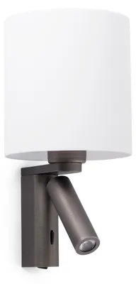 Image de Applique murale ROB avec bras de lecture LED Bronze