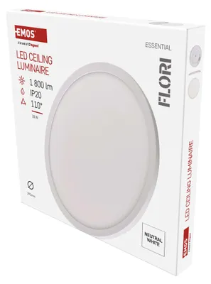 LED přisazené svítidlo FLORI kruhové, bílé, 18W, neutrální bílá