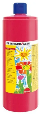 Produktbild von Schulmalfarbe Efacolor Tempera 1000ml Flasche geraniumrot Packung mit 6 Stück