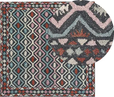 Produktbild von BELIANI Teppich mehrfarbig Wolle 200 x 200 cm geometrisches orientalisches Muster