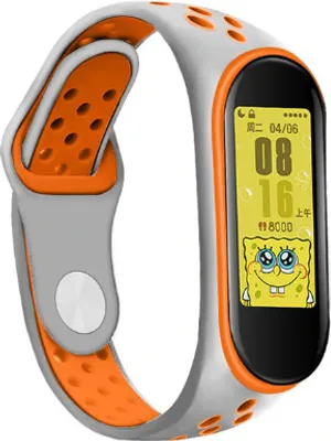 Produktbild von Strap-it Xiaomi Mi Band 5 Sportarmband (Grau / Orange)