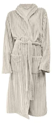 Productafbeelding van Teddy Rib Fleece Badjas - Cream - M