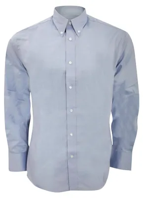 Image de Chemise Oxford Premium pour homme Kustom Kit, manches longues FK422 (tour de col 44 cm) (bleu clair)
