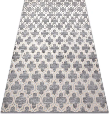 Produktbild von Teppich CORE W3824 Marokkanisches Spalier - Strukturell, zwei Ebenen aus Vlies, hellblau / creme / grau Grau 120x170 cm