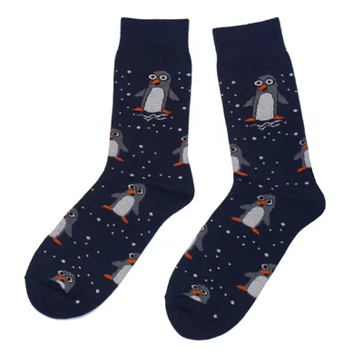 Produktbild von Herren Basic Socken aus Baumwolle Pinguine Marine Größe 43-46