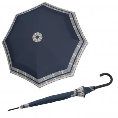 Obrázek produktu pro Doppler Fiber Flex AC Timeless - dámský holový vystřelovací deštník, modrá, geometrický / abstraktní
